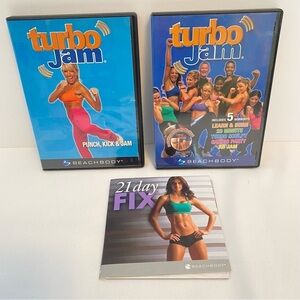 Beachbody Fitness Turbo Jam Punch, Kick & Jam/ 5 Workouts/ 21 Day Fix DVD